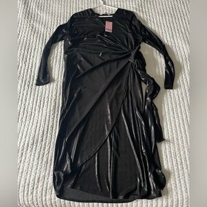 Smash & Tess x Jaimmy Koroma Confidence Wrap Midi Dress Black Metallic Size M